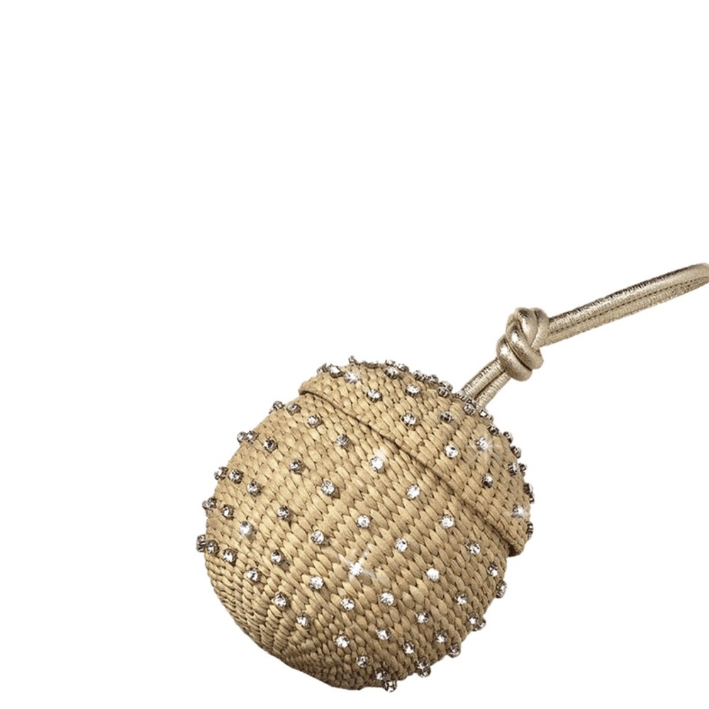 NWT Poolside “The Disco Ball” Straw Rhinestones Luxury Wristlet Bag RARE! - Picture 5 of 14